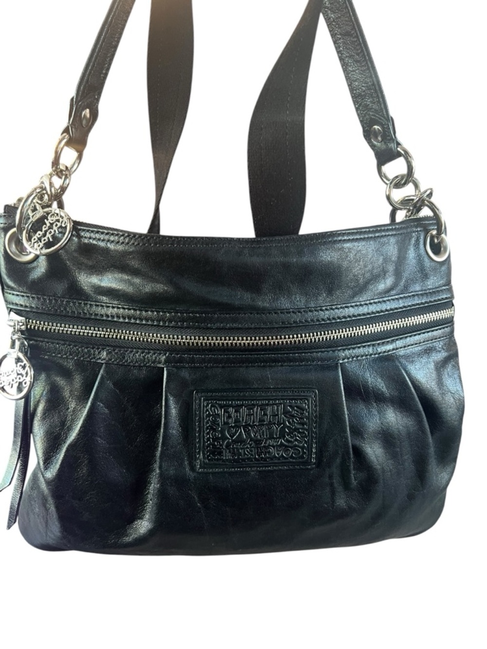 Coach Poppy Black Leather Bag 2010 Style 17048 - Picture 2 of 11